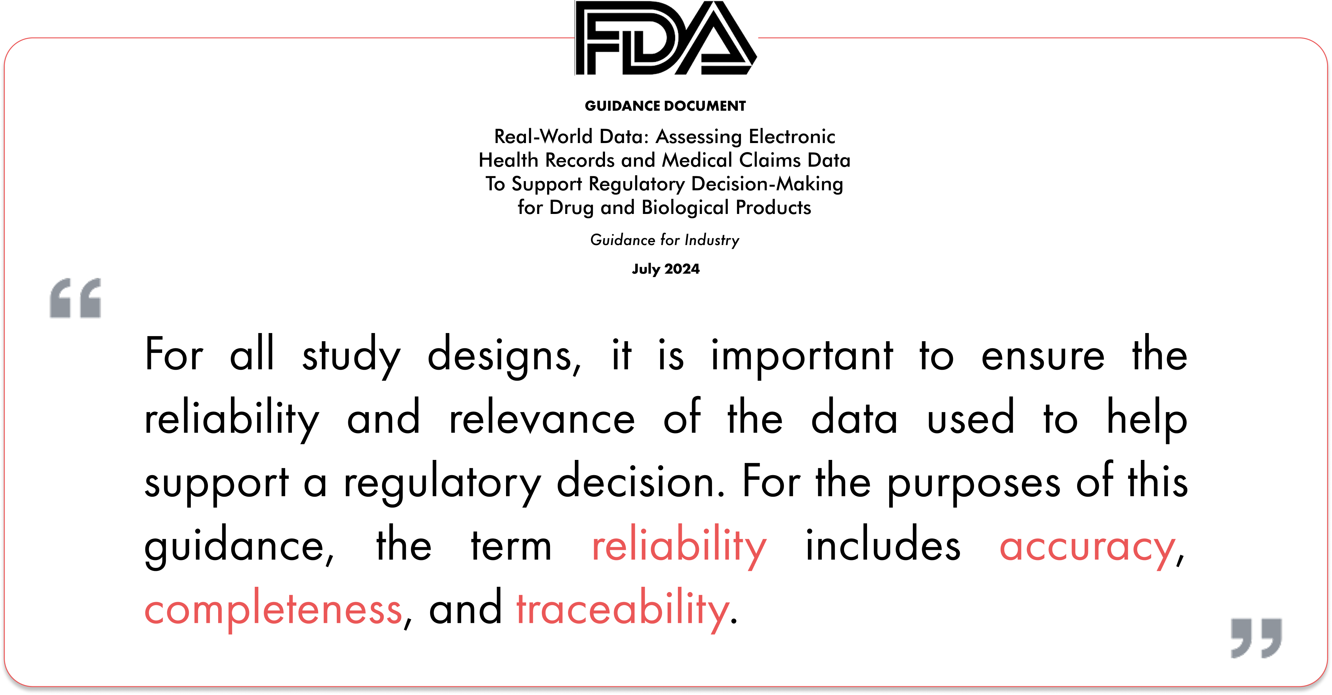 FDA reliability quote